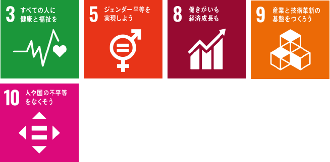 SDGs3,5,8,9,10