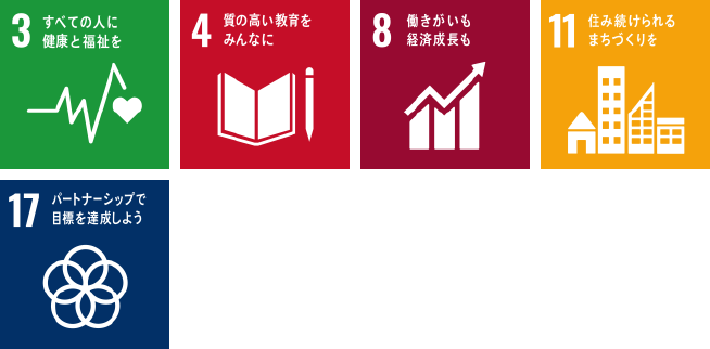 SDGs3,4,8,11,17